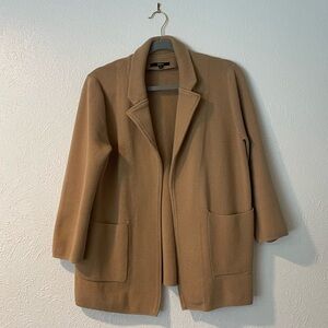 Quince 100% Organic Cotton Knit Blazer (Camel)